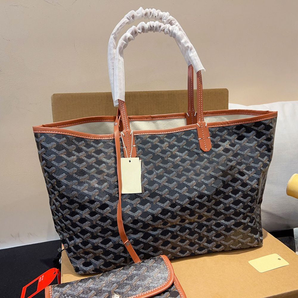 Tote Bag Designer Bag Handbag Women Fashion Luxury Wallet Leather Messenger Shoulder Bag High Capacity Composite Shopping Bags Plaid Double Letters Beach Brand Bag