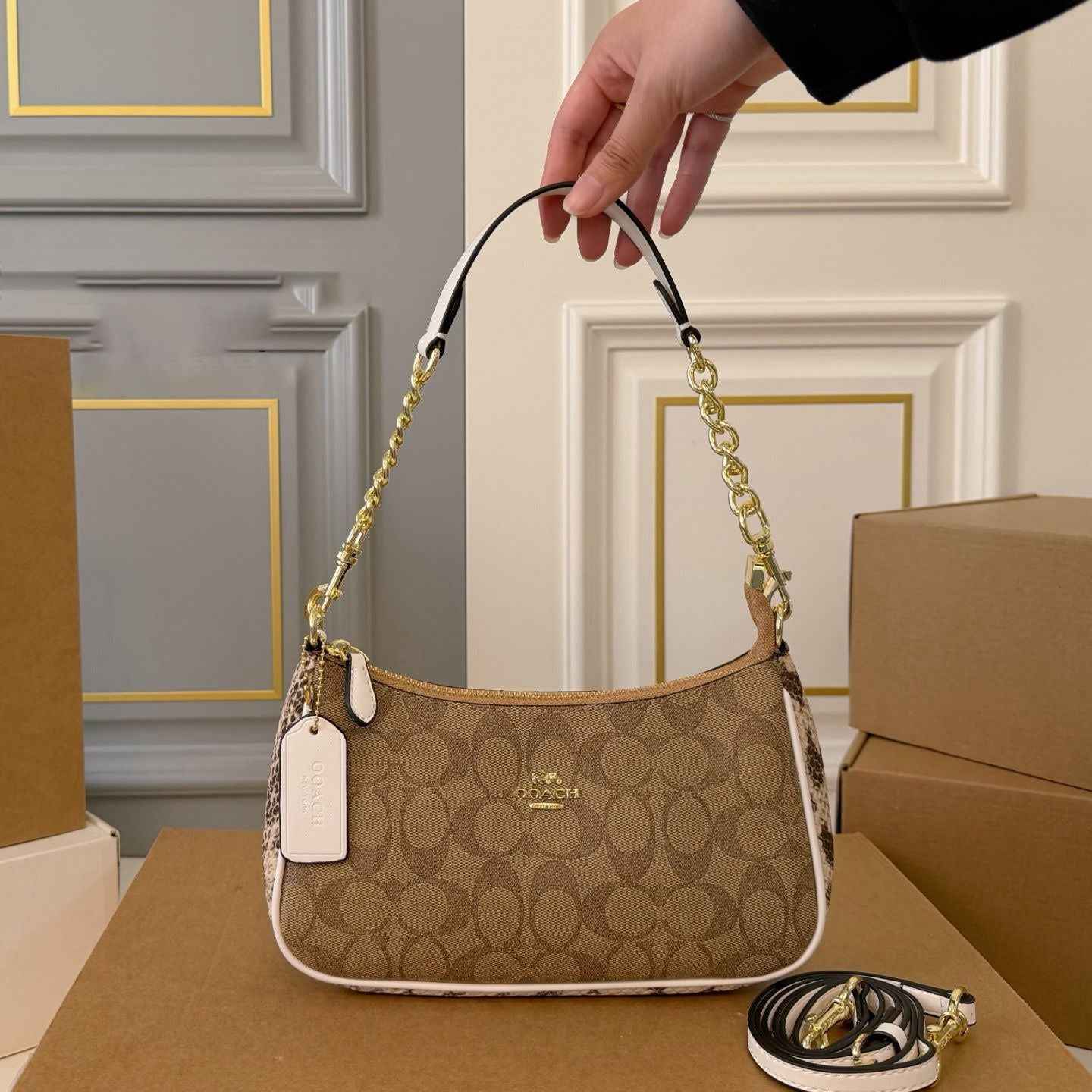 10A Designer Bag Luxury Bag Teri Shoulder Bag Tote Bag Women Classic Old Flower Crossbody Bag G Smooth Leather Shoulder Bagcasual Handheld Chain Bag Half Moon Ba