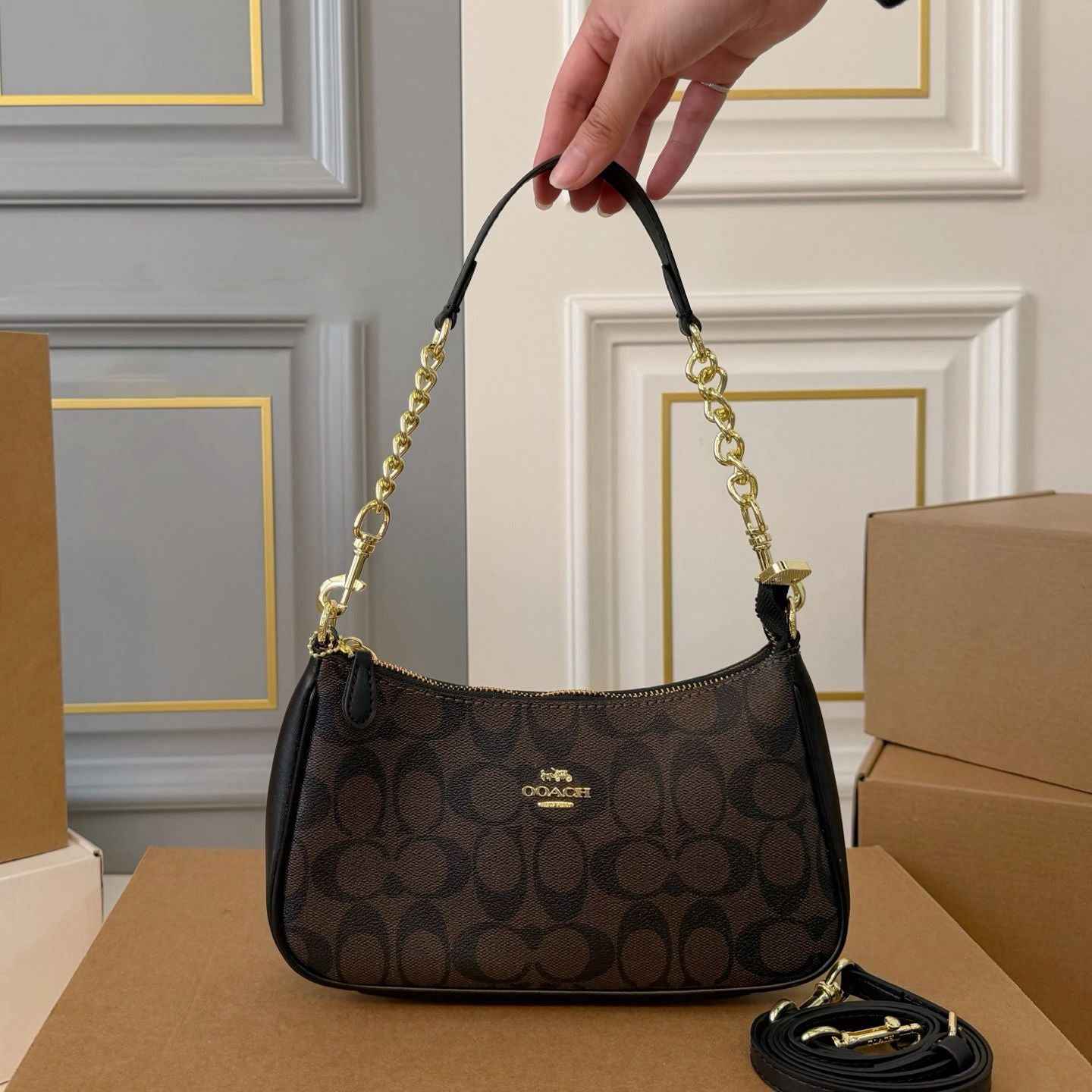 10A Designer Bag Luxury Bag Teri Shoulder Bag Tote Bag Women Classic Old Flower Crossbody Bag G Smooth Leather Shoulder Bagcasual Handheld Chain Bag Half Moon Ba