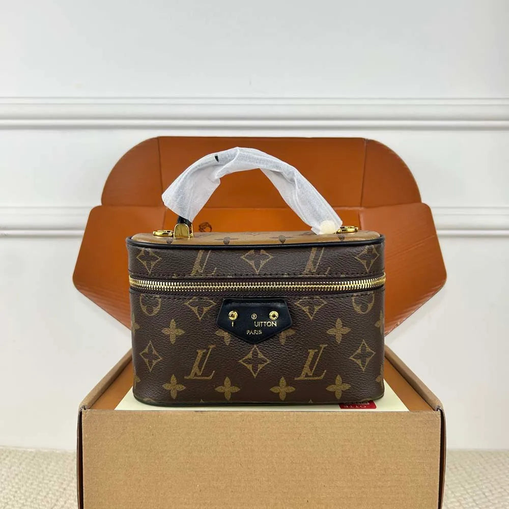Designer Bag Makeup Bag Luxury Cosmetic Bag High Quality Women'S Handbag Purse Cowhide Travel Storage Bag Toiletry Bag Mini Brown Vanity Bag Designer Cosmetic Bag