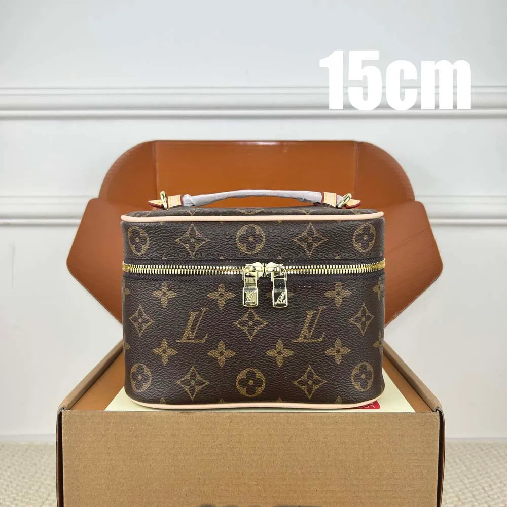 Designer Bag Makeup Bag Luxury Cosmetic Bag High Quality Women'S Handbag Purse Cowhide Travel Storage Bag Toiletry Bag Mini Brown Vanity Bag Designer Cosmetic Bag