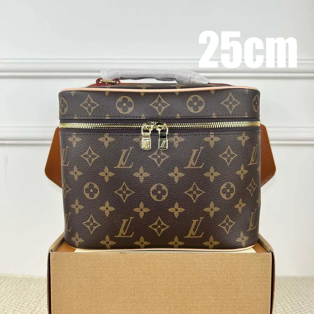 Designer Bag Makeup Bag Luxury Cosmetic Bag High Quality Women'S Handbag Purse Cowhide Travel Storage Bag Toiletry Bag Mini Brown Vanity Bag Designer Cosmetic Bag