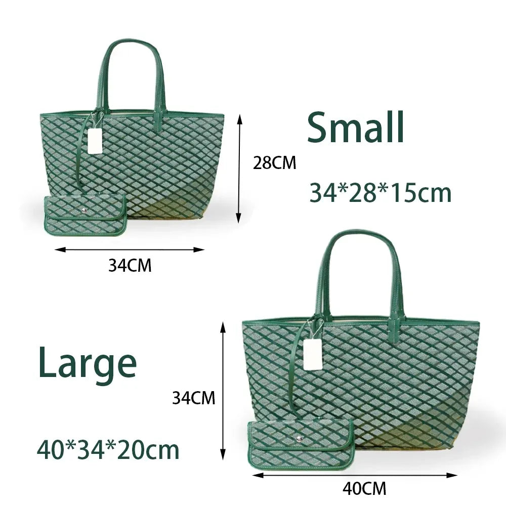 Tote Bag Designer Bag Handbag Women Fashion Luxury Wallet Leather Messenger Shoulder Bag High Capacity Composite Shopping Bags Plaid Double Letters Beach Brand Bag