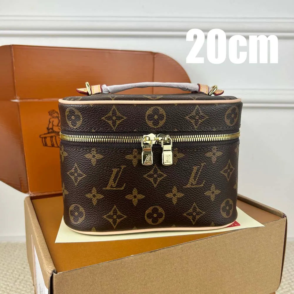 Designer Bag Makeup Bag Luxury Cosmetic Bag High Quality Women'S Handbag Purse Cowhide Travel Storage Bag Toiletry Bag Mini Brown Vanity Bag Designer Cosmetic Bag