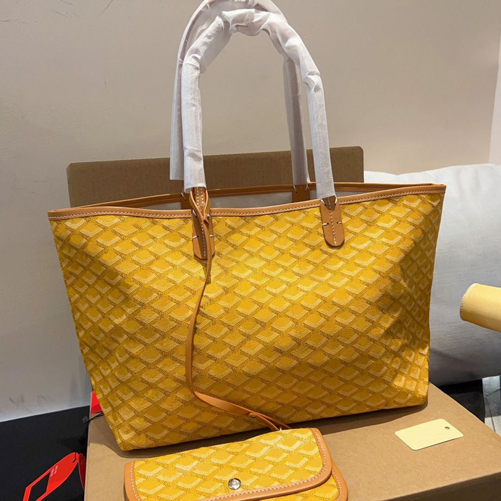 Tote Bag Designer Bag Handbag Women Fashion Luxury Wallet Leather Messenger Shoulder Bag High Capacity Composite Shopping Bags Plaid Double Letters Beach Brand Bag